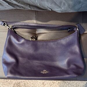 Coach Deep Purple Leather Shoulder Bag
